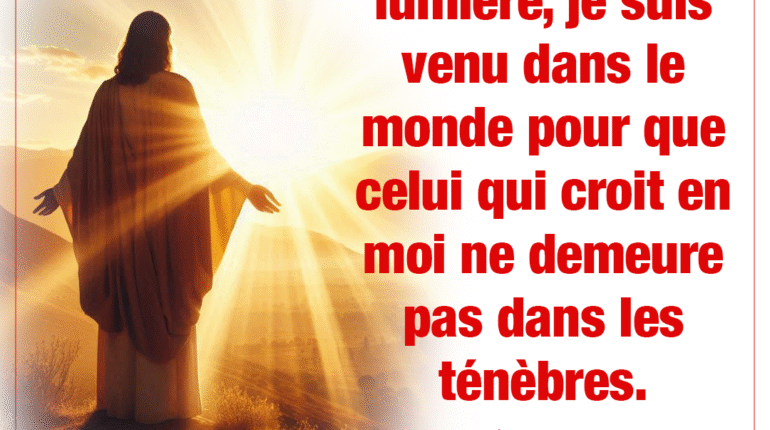 ‘’Moi qui suis la lumière, je suis venu dans le monde pour que celui qui croit en moi ne demeure pas dans les ténèbres’’ Jn 12, 46