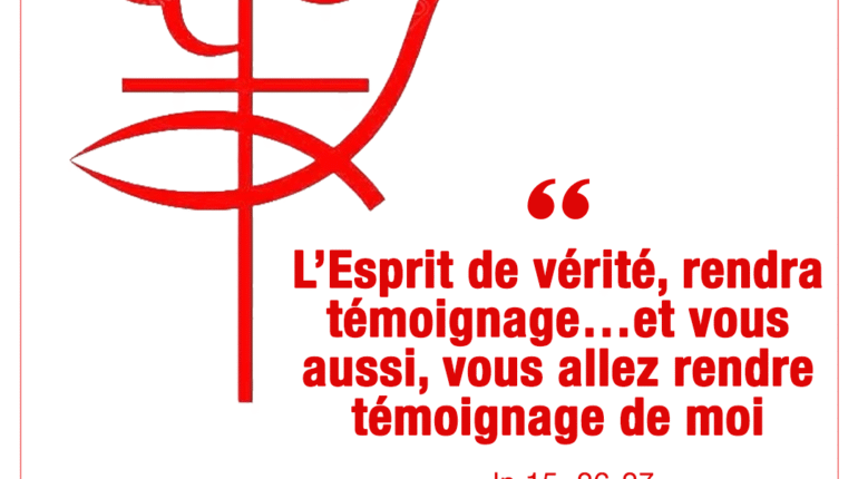  « L’Esprit de vérité, rendra témoignage…et vous aussi, vous allez rendre témoignage de moi » cf Jn 15, 26-27