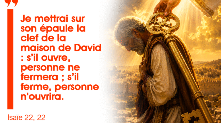 ’’Je mettrai sur son épaule la clef de la maison de David : s’il ouvre, personne ne fermera ; s’il ferme, personne n’ouvrira’’ Isaïe 22, 22