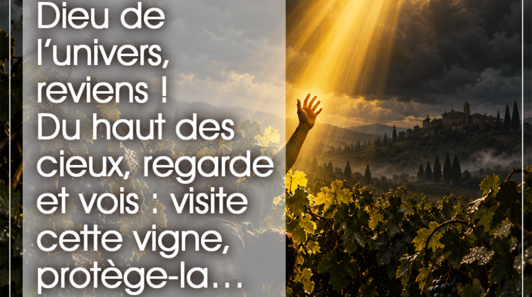 « Dieu de l&rsquo;univers, reviens ! Du haut des cieux, regarde et vois : visite cette vigne, protège-la… » (Ps 79, 15-16a)